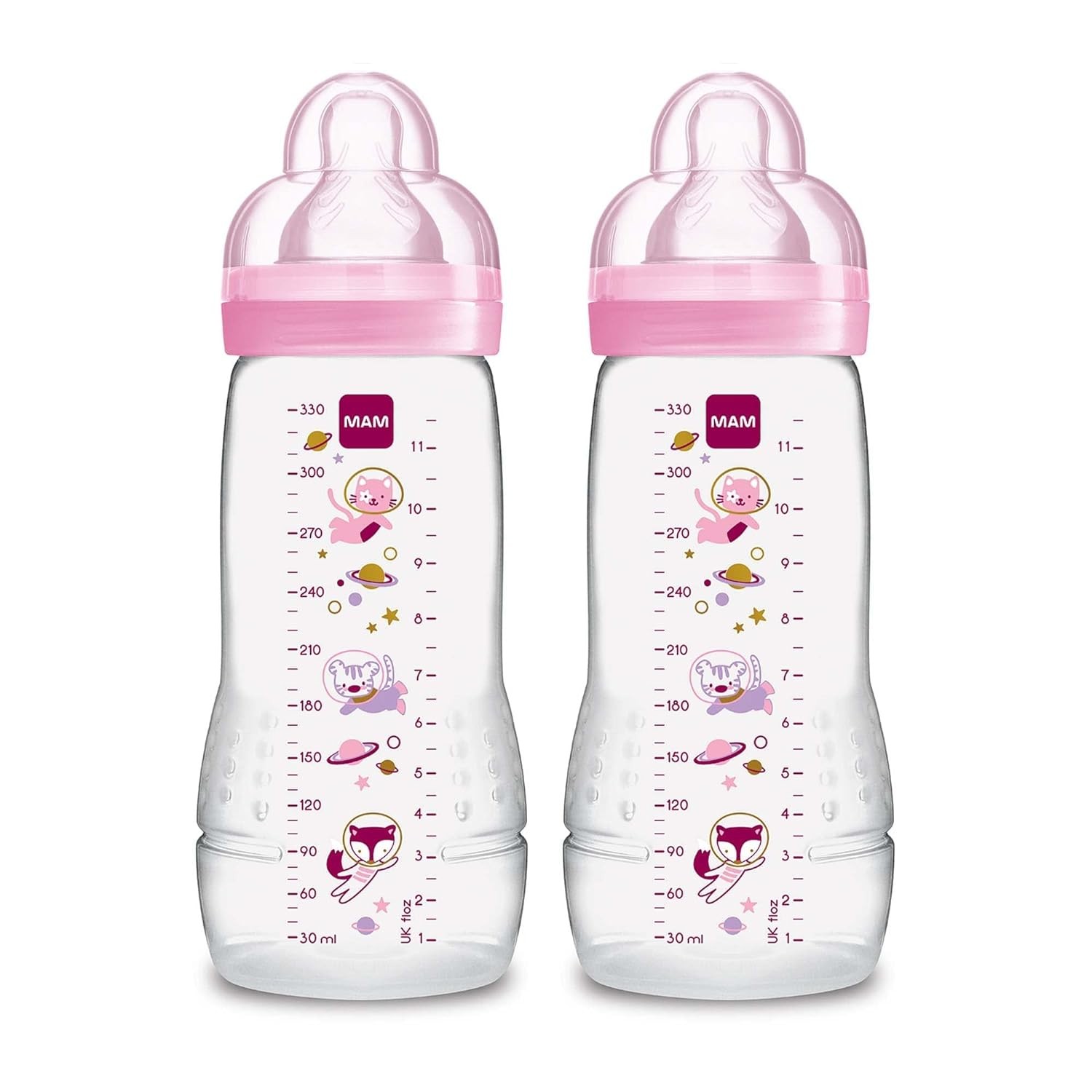 MAM Easy Active Baby Bottle 11oz, Easy Switch Between Breast and Bottle, Easy to Clean, 4+ Months &