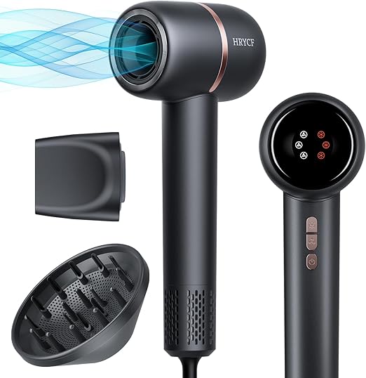 Hair Dryer, 160000RPM Fast Drying Blow Dryer, 500 Millions Negative Ionic High Speed Hair Dryer Prof