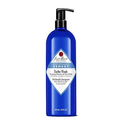 Jack Black Turbo Wash Energizing Body & Hair Cleanser, 33 Fl Oz – Rosemary, Eucalyptus & Juniper Ber