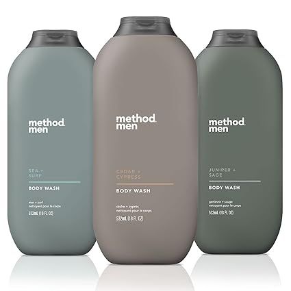 Method Men, 3-pack Body Wash 18 Oz Each (Sea + Surf, Cedar + Cypress, Juniper + Sage)