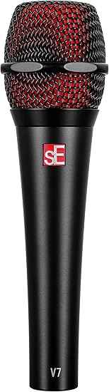 SE Electronics V7 Black Studio Grade Handheld Supercardioid Microphone with Shock Mount (Black)