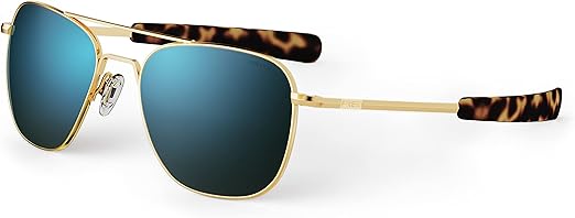 Randolph USA | Gold Classic Aviator Sunglasses for Men or Women 100% UV
