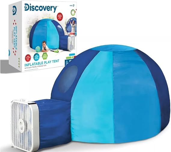 Discovery Inflatable Play Tent, Modern Castle Theme, 77" x 50"