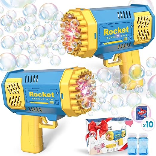 Toys for 3-8 Year Old Boys Girls: 2 Pack Bubble Machine for Kids with Bubble Solution, Gifts for 3 4