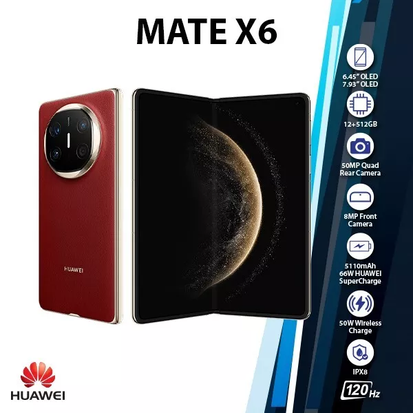 Huawei Mate X6 Android Cell Phone (Red/12GB+512GB/Dual SIM/Unlocked/NEW)