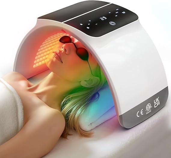 Bestqool LED Mask Photon LED Light Therapy - 6 Colors with Near Infrared Light LED Face Mask for Ski