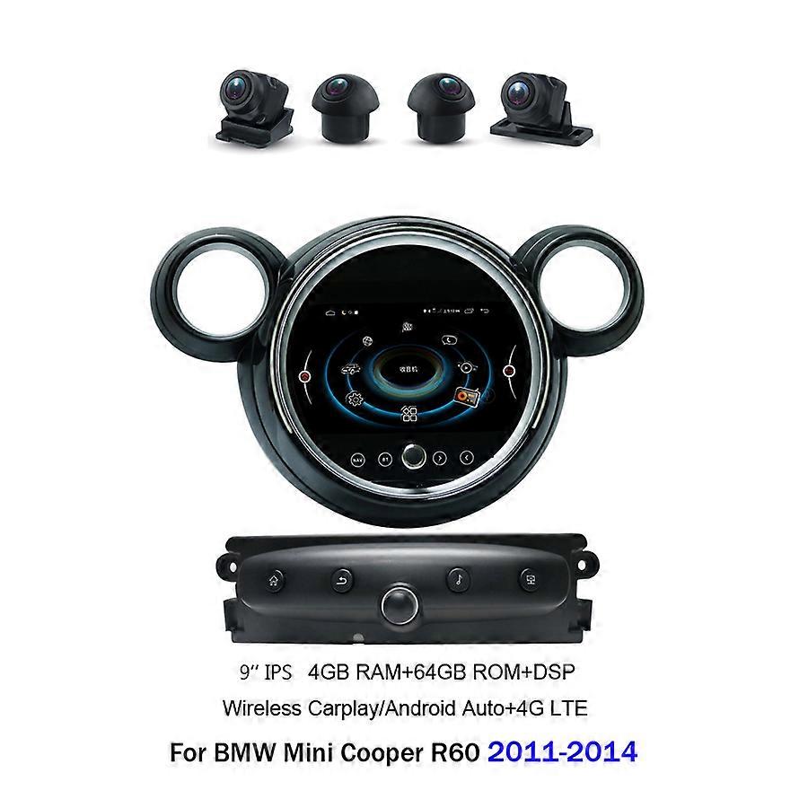 IPS 720P CarPlay 9" Android 10.0 Car Multimedia Player GPS Stereo For BMW Mini Cooper R56 R60 2007-2